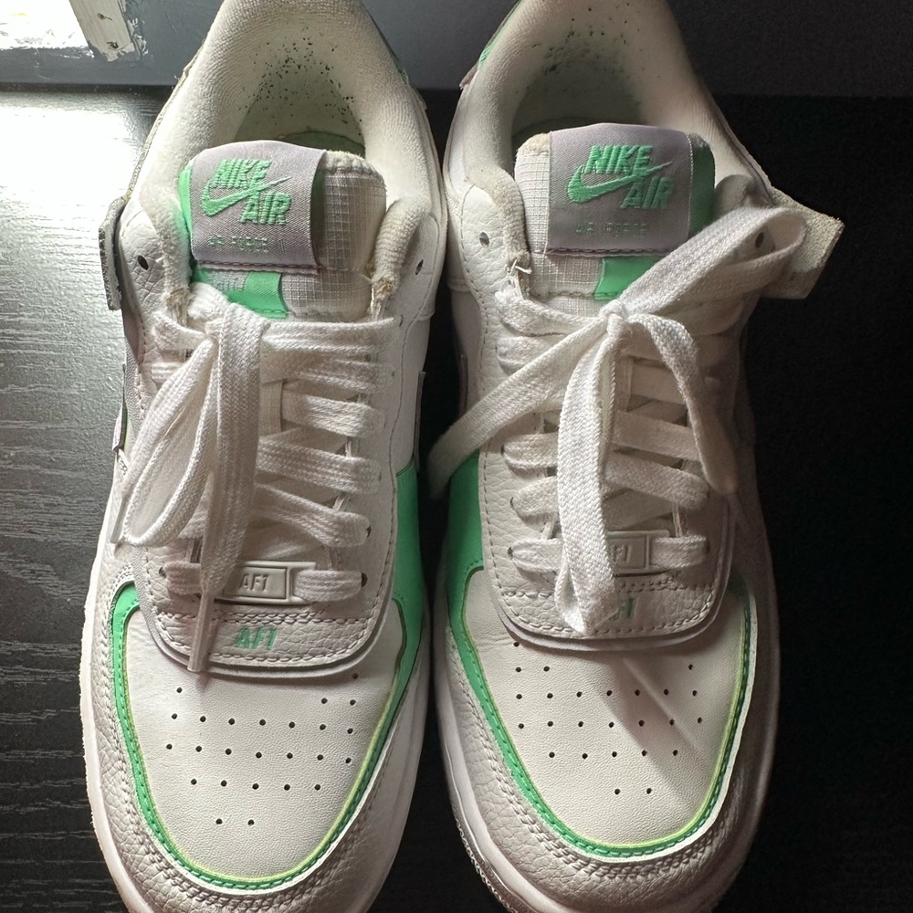 Nike Air Sneakers in White and Green